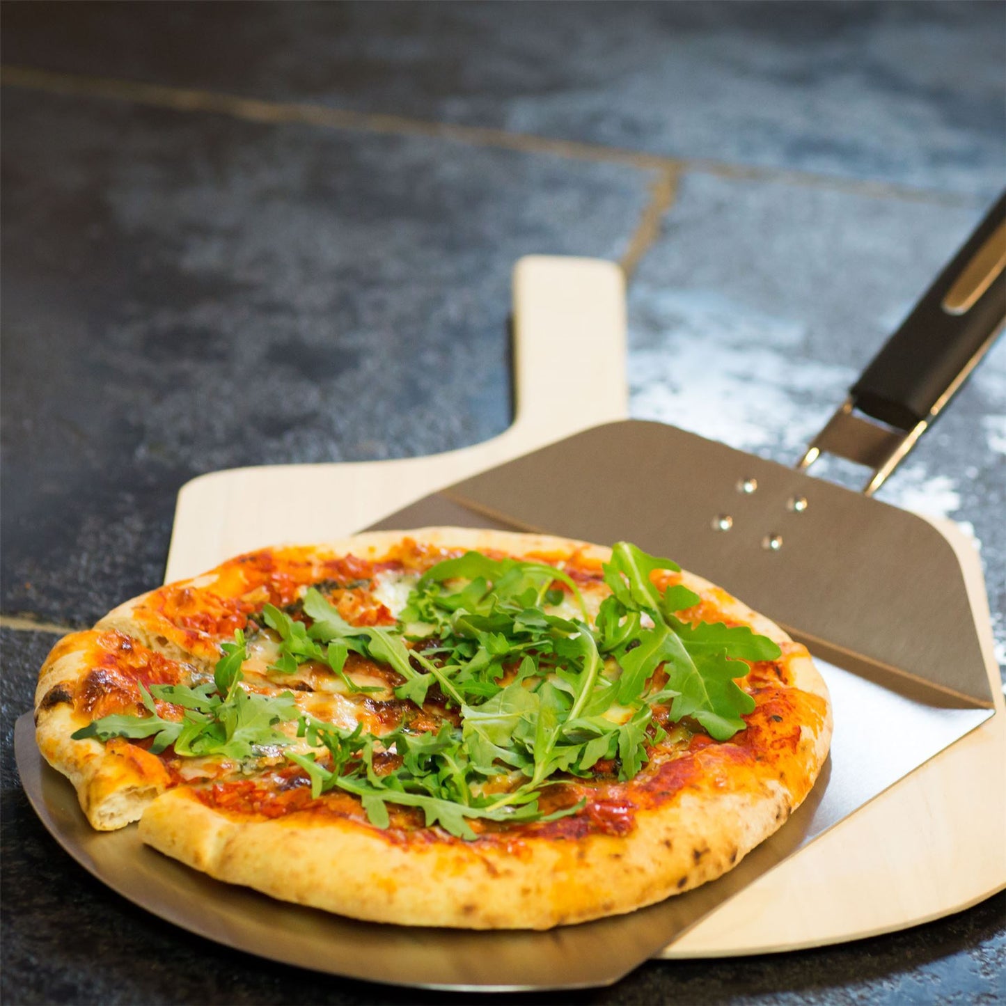 10" Stainless Steel Folding Pizza Peel with Rubber Handle
