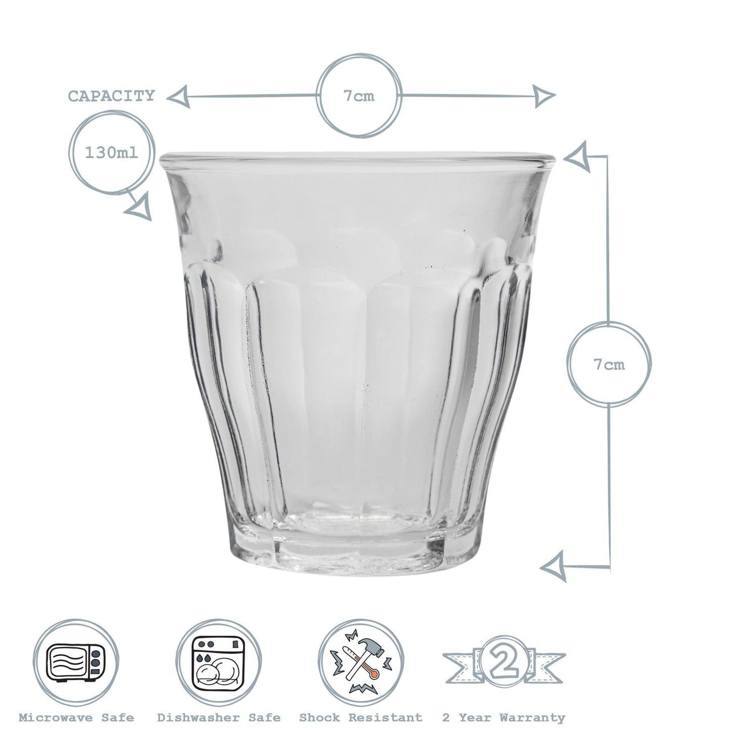 130ml Picardie Water Glasses - Pack of Six