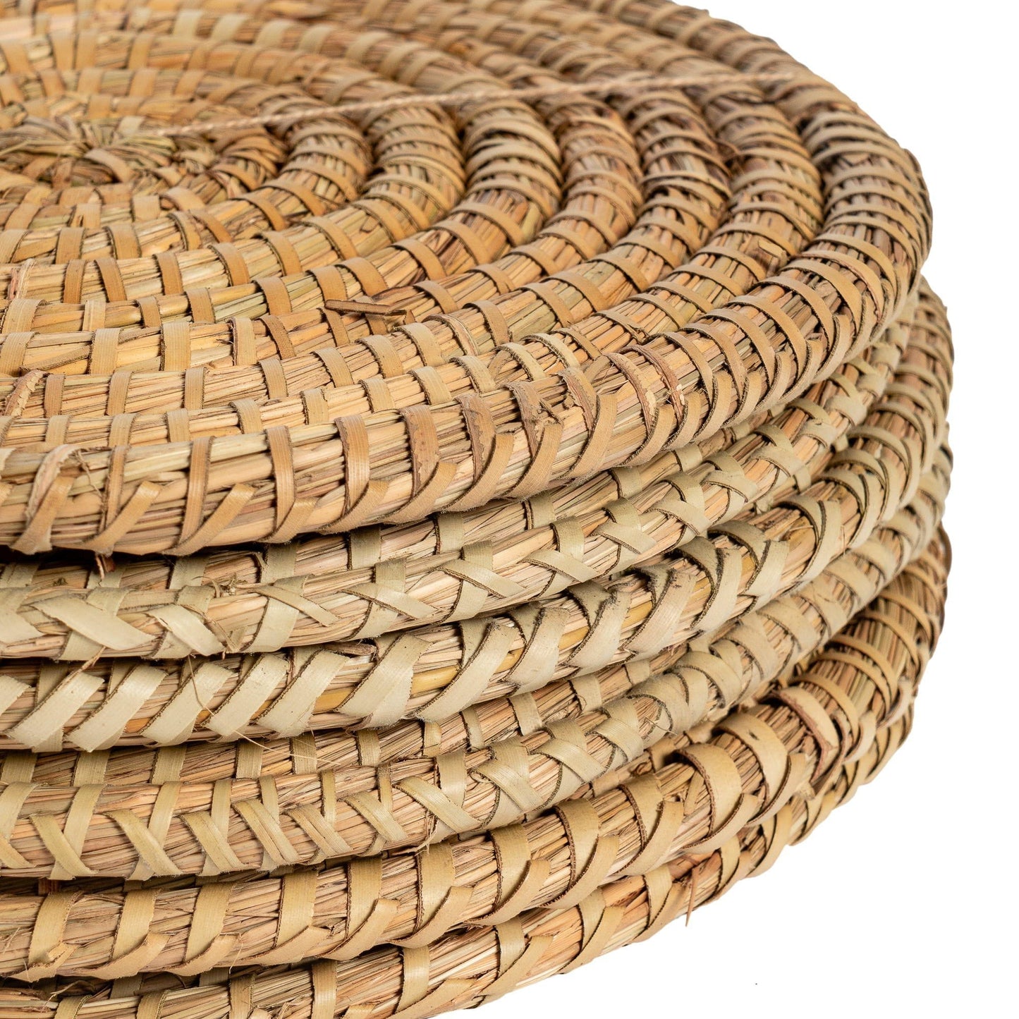 12pc Woven Palm Leaf Placemats & Coasters Set