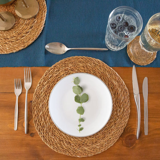 12pc Woven Typha Placemats & Coasters Set