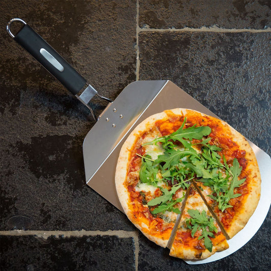 10" Stainless Steel Folding Pizza Peel with Rubber Handle
